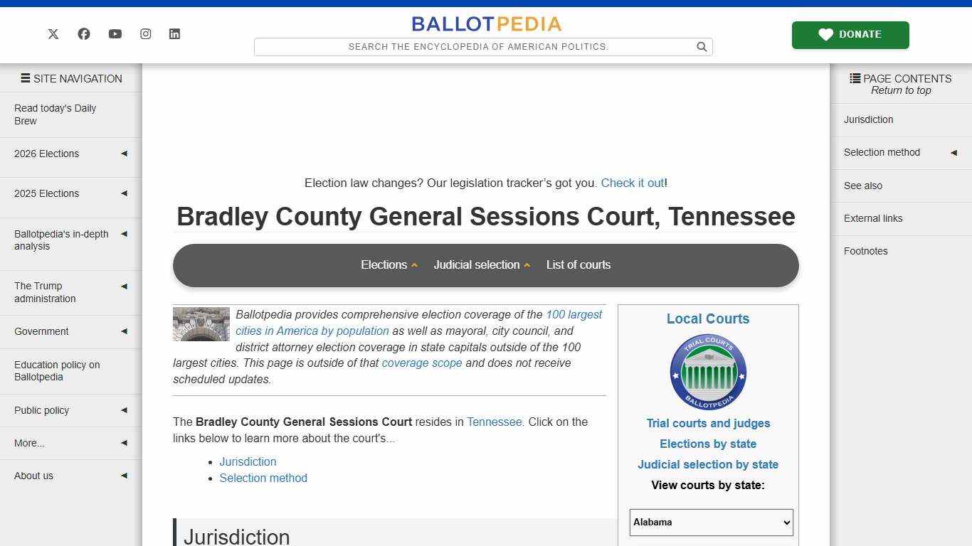 Bradley County General Sessions Court, Tennessee - Ballotpedia